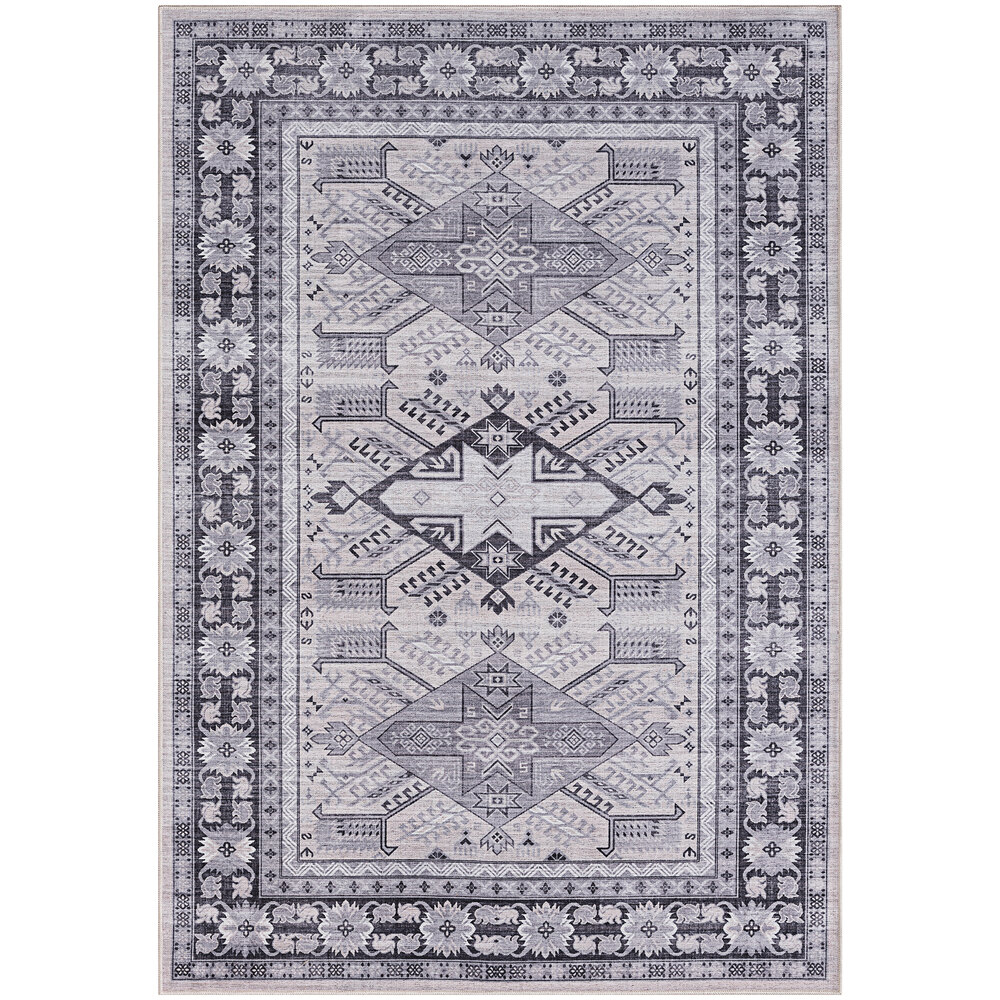 Abani Molana Collection 7' 9" x 10' 2" Gray / Cream Vintage Folk Area Rug