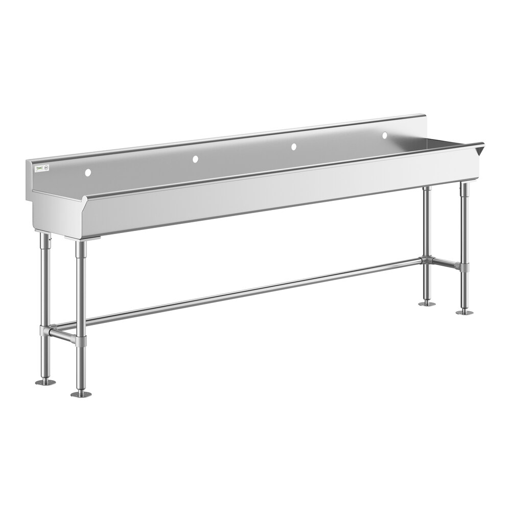 Regency 96" x 17 1/2" Hand Sink for 4 Single-Inlet Faucets