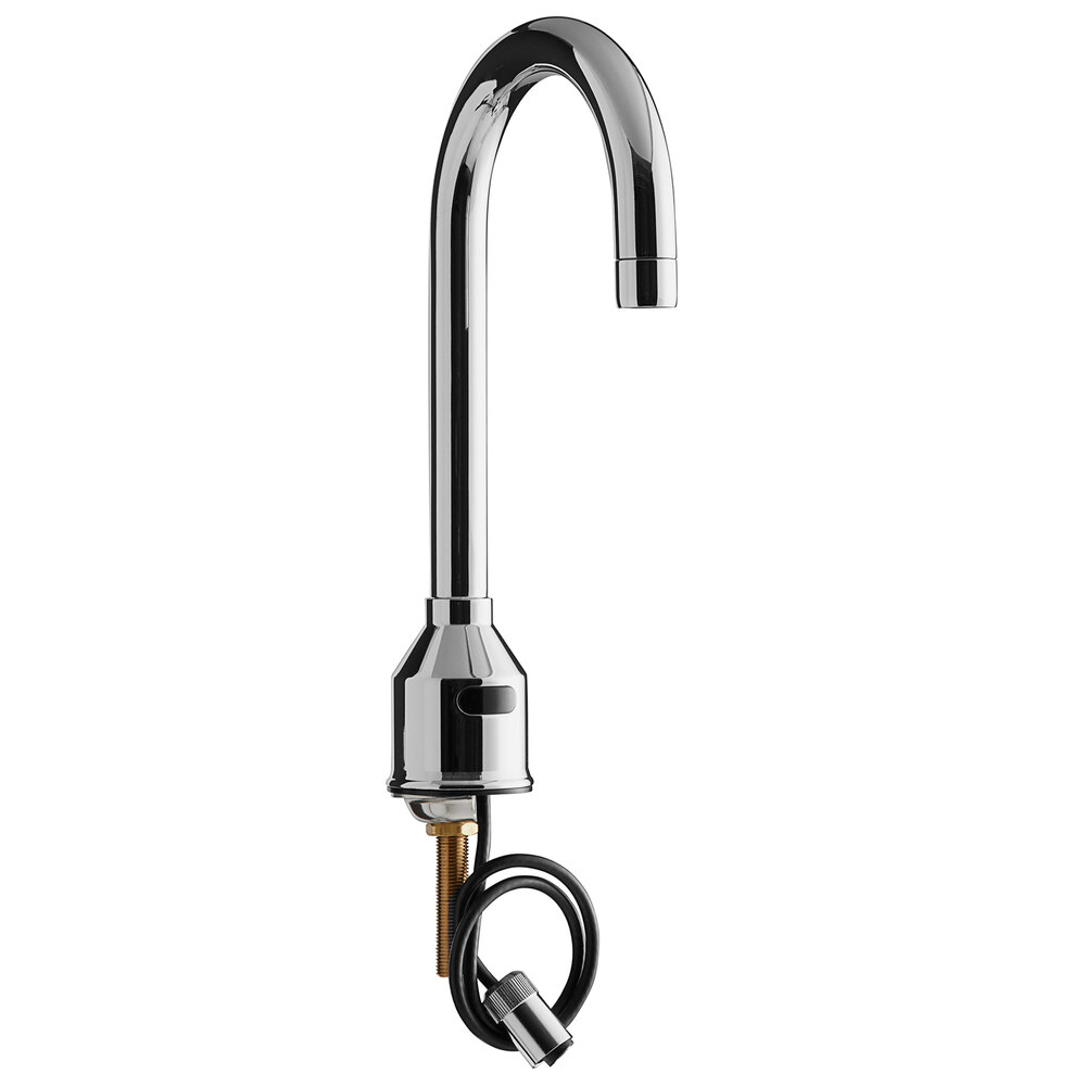Waterloo Deck-Mount Chrome Hands-Free Sensor Faucet with 4 3/8" Gooseneck Spout and 0.5 GPM