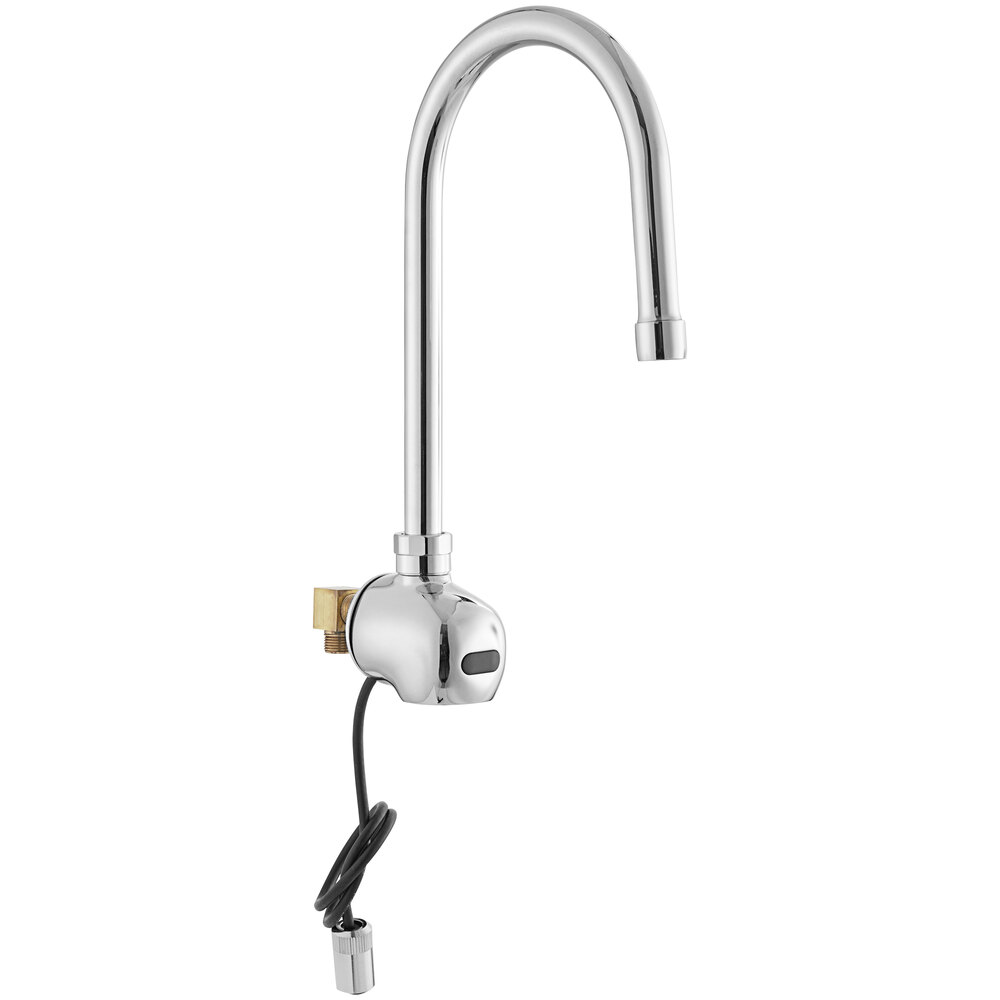 Waterloo Wall-Mount Hands-Free Sensor Faucet with 6 3/8" Gooseneck Spout and 0.5 GPM