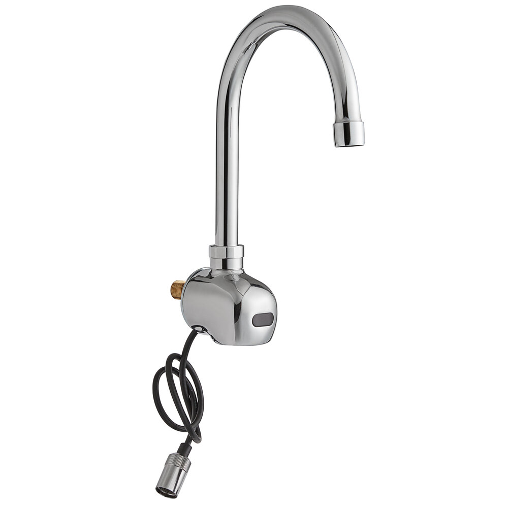 Waterloo Wall-Mount Hands-Free Sensor Faucet with 6 3/16" Gooseneck Spout and 0.5 GPM