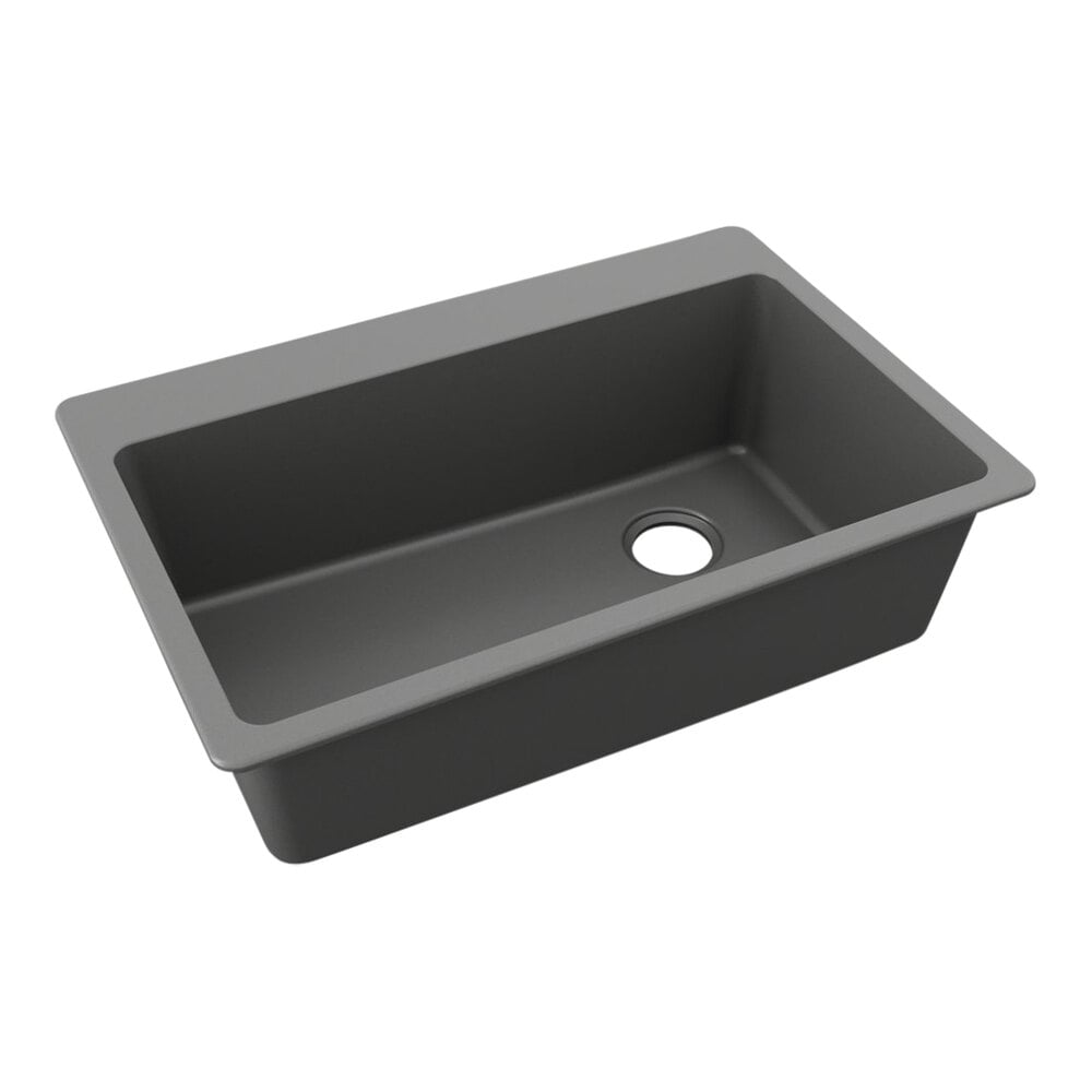 Zurn Elkay ELG13322GT0 Quartz Classic 33" x 22" Graphite Quartz One Compartment Drop-In Sink