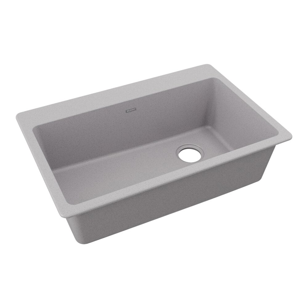 Zurn Elkay ELG13322GS0 Quartz Classic 33" x 22" Greystone Quartz One Compartment Drop-In Sink