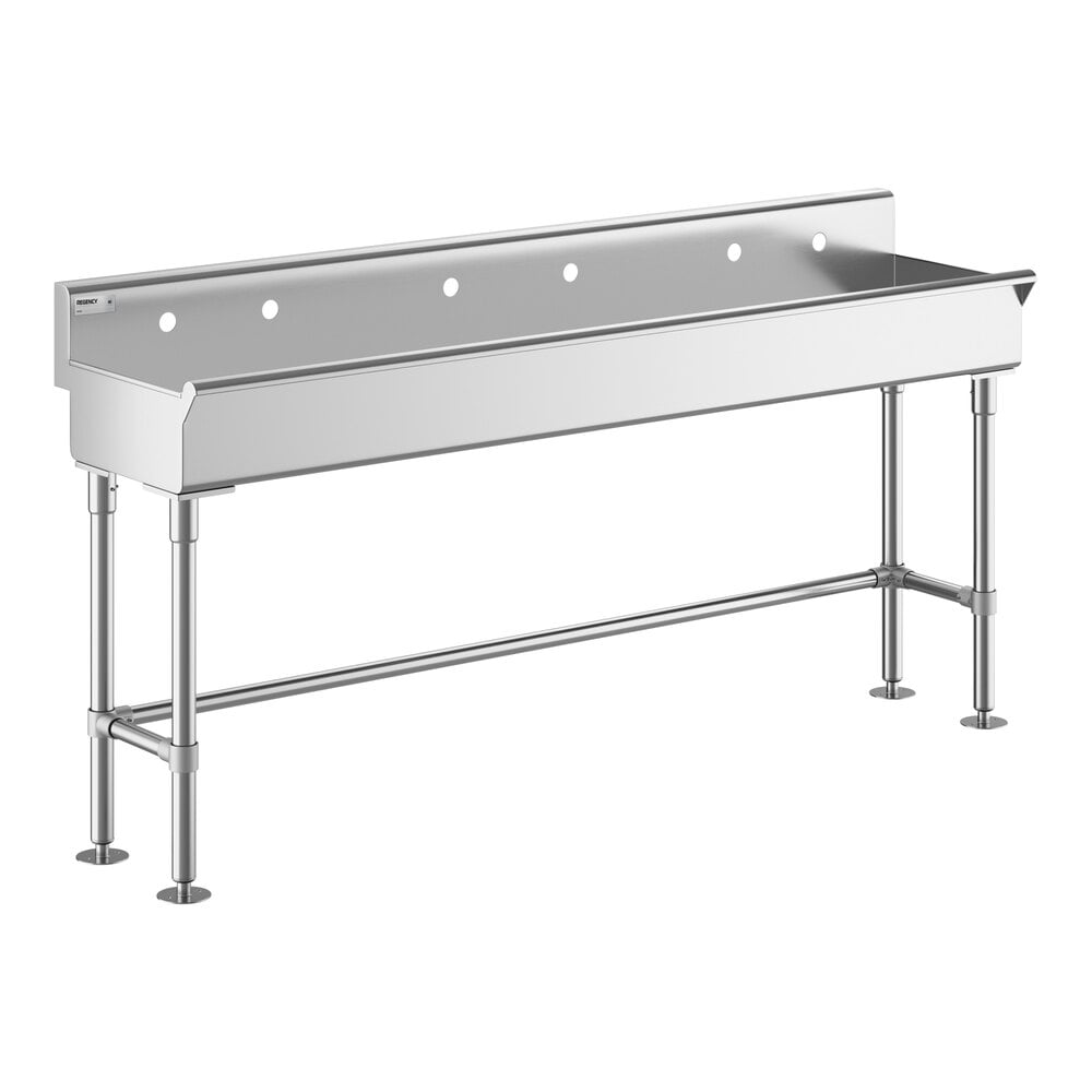 Regency 72" x 17 1/2" Hand Sink for (3) 8" Center Faucets