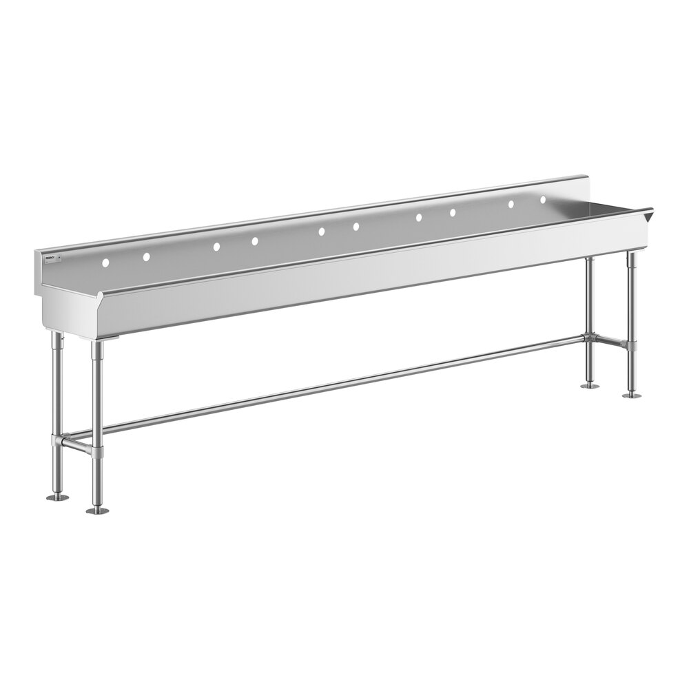 Regency 120" x 17 1/2" Hand Sink for (5) 8" Center Faucets