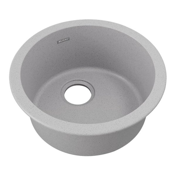 Zurn Elkay ELG16FBGS0 Quartz Classic 18 1/8" Round Greystone Quartz One Compartment Dual Mount Bar Sink