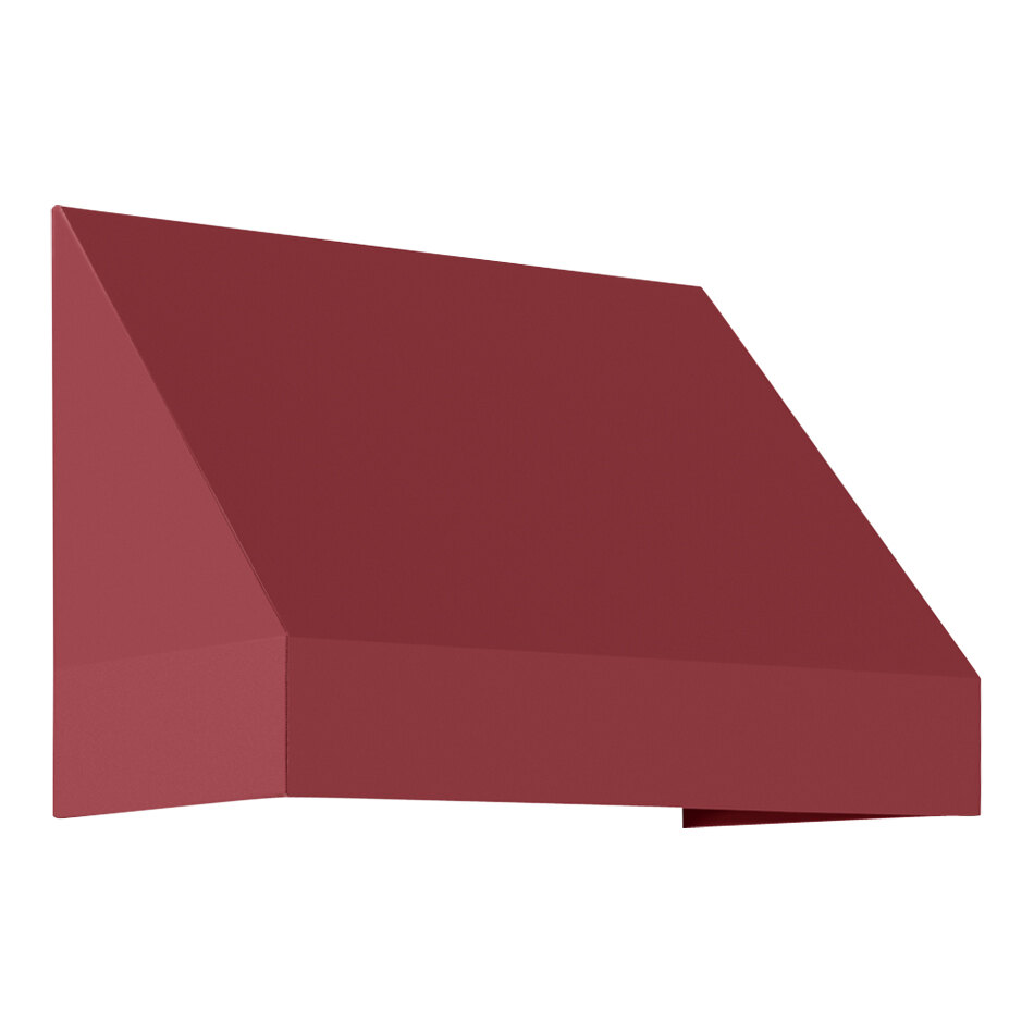 Awntech New Yorker 3' x 3' x 2' Burgundy Fixed Fabric Awning with Rigid Valance