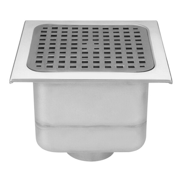 Zurn Elkay Z1751-4NH-SDC 12" x 12" Stainless Steel Floor Sink with 4" No Hub Connection and 8" Sump Depth