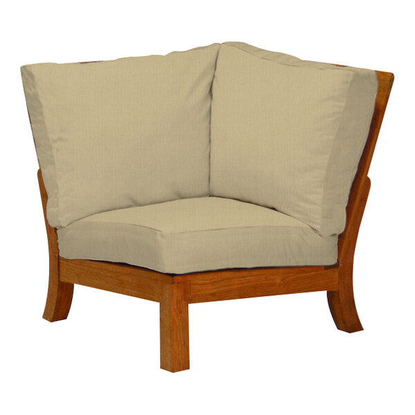 Three Birds Casual Monterey Teak Sand Corner Sectional Chair