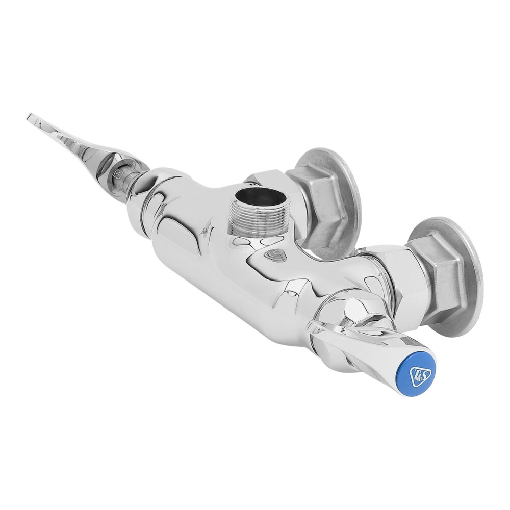 T&S B-0346-LN Wall Mounted Pantry Faucet Base with 3 3/8" Adjustable Centers and Swivel Outlet