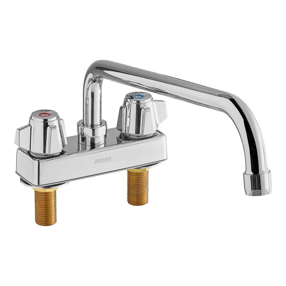 Assure Parts 1.8 GPM Deck-Mount Faucet with 4" Centers and 12" Swing Spout