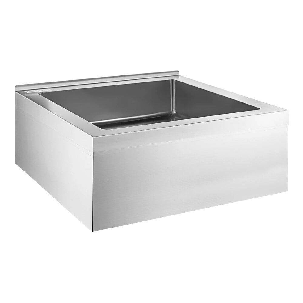 Steelton 24" x 24" x 6" 16 Gauge 304 Stainless Steel One Compartment Floor Mop Sink