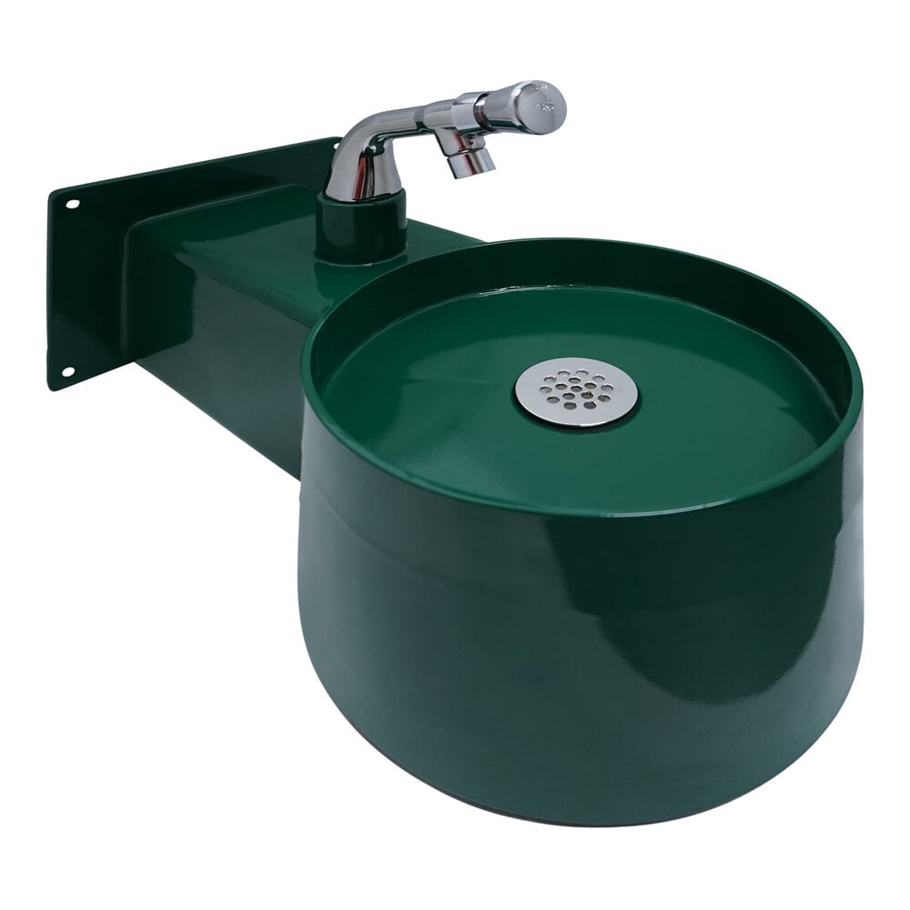 Stern-Williams 8205 10 3/4" x 20" x 6" Woodland Green Wall-Mount Steel Handwashing Station with Front Mount