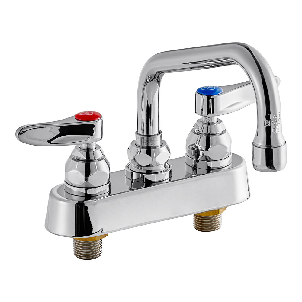 T&S B-1110 Deck Mounted Workboard Faucet with 4" Centers - 6" Swing Nozzle
