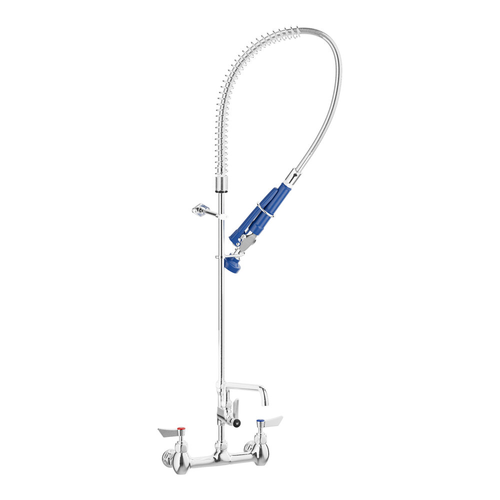 Waterloo 1.15 GPM Wall-Mounted Pre-Rinse Faucet with 8" Centers and 8" Add-On Faucet