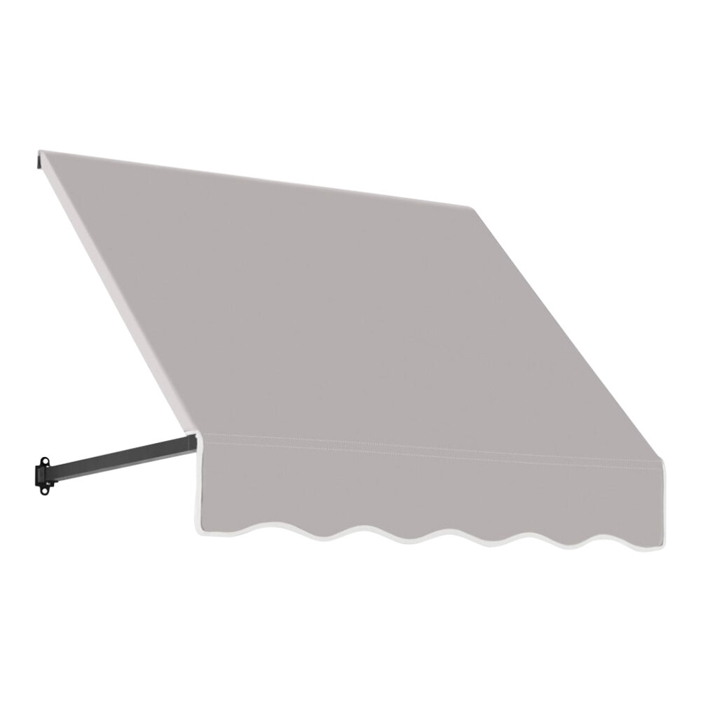 Awntech Dallas Retro 4' x 2' x 2 1/2' Gray Light Open-Sided Slope Fixed Fabric Awning