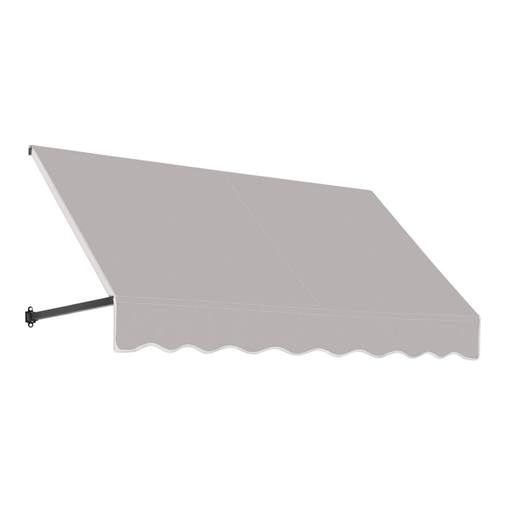 Awntech Dallas Retro 6' x 3' x 1 1/2' Gray Light Open-Sided Slope Fixed Fabric Awning