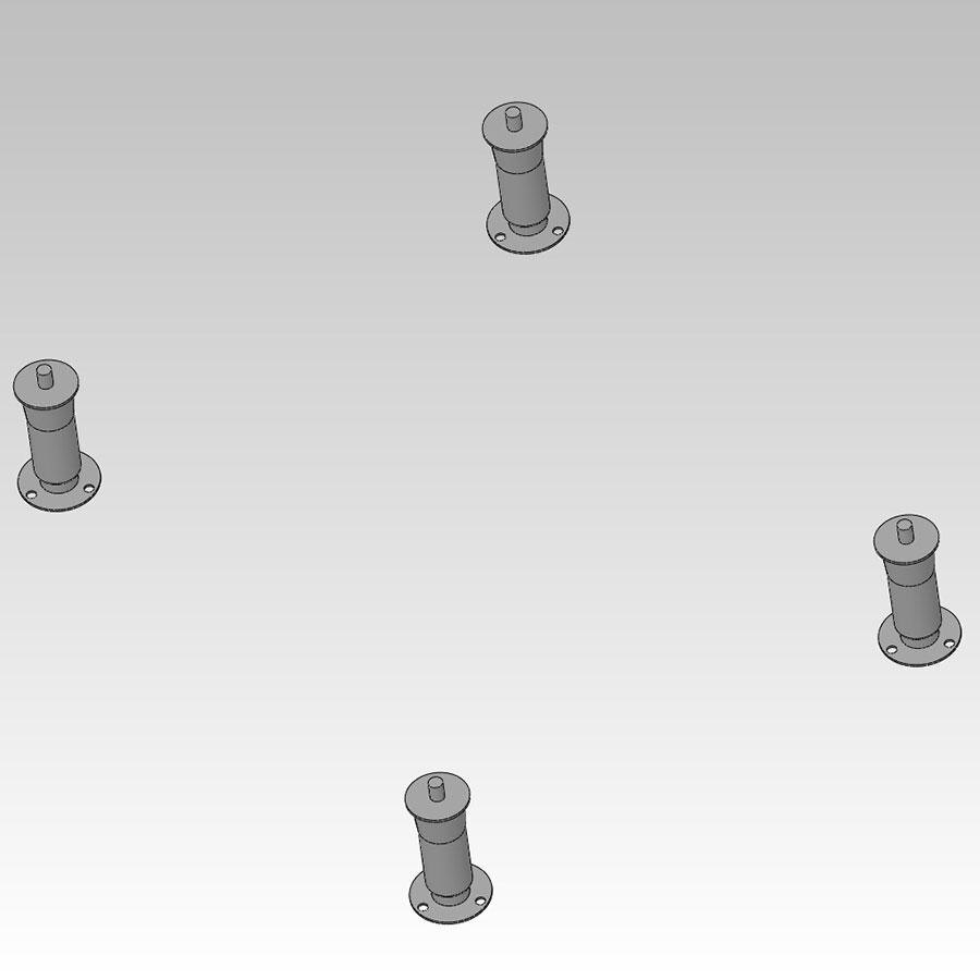 Alto-Shaam 5003795 Leg Kit With Seismic Feet for ASC-4E, ASC-4G and 2-ASC-4E/4G Convection Ovens - 6" - 4/Pack