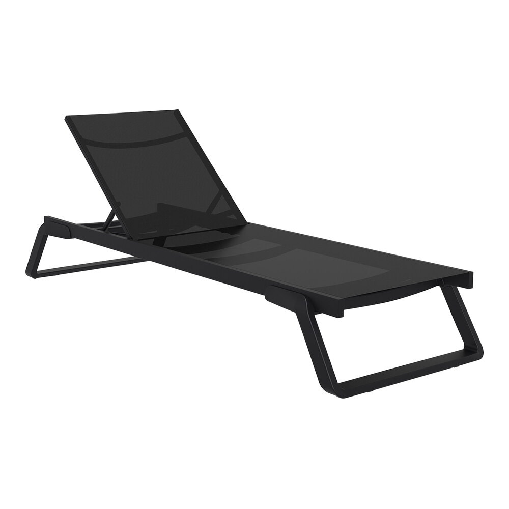 Siesta Tropic Black Resin Outdoor Chaise Lounge with Black Sling