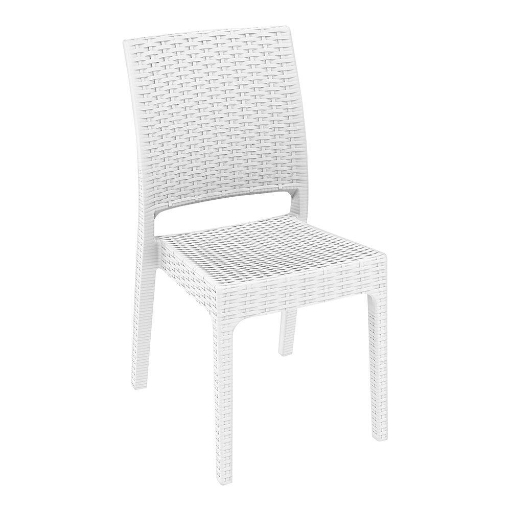 Siesta Florida White Wickerlook Resin Outdoor Dining Chair
