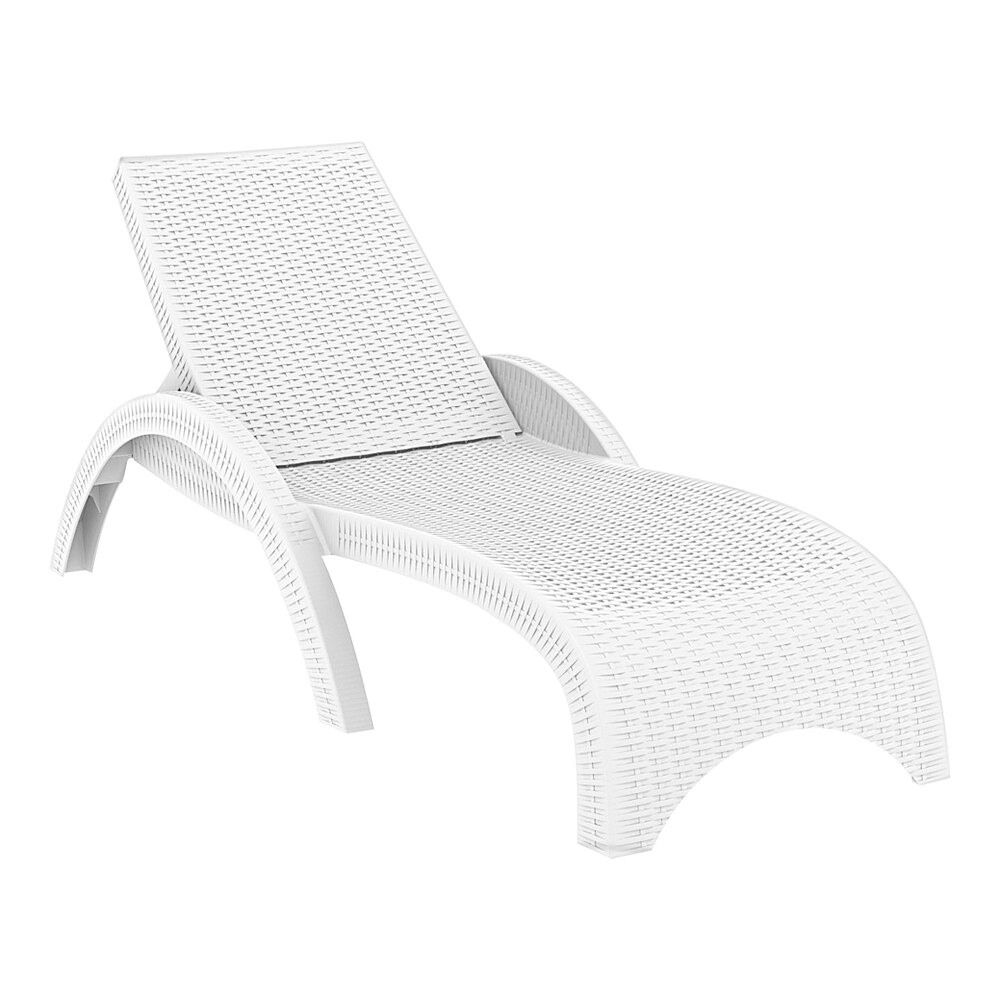Siesta Miami White Wickerlook Resin Outdoor Chaise Lounge