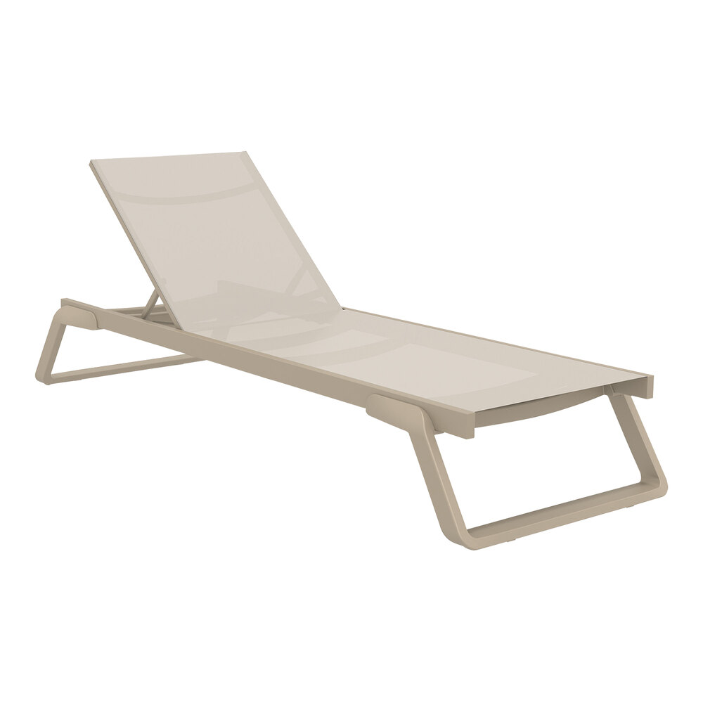 Siesta Tropic Taupe Resin Outdoor Chaise Lounge with Taupe Sling
