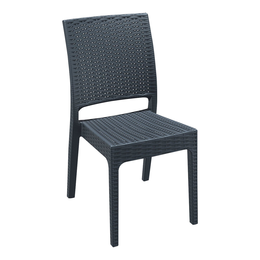 Siesta Florida Dark Gray Wickerlook Resin Outdoor Dining Chair