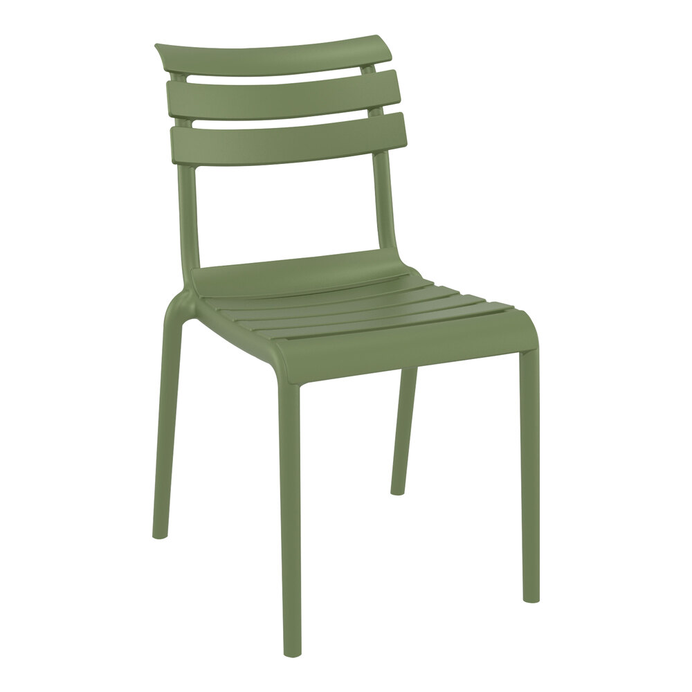 Siesta Helen Olive Green Resin Outdoor Dining Chair