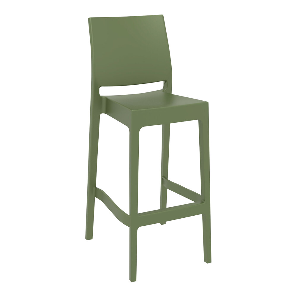 Siesta Maya Olive Green Polypropylene Outdoor Bar Stool