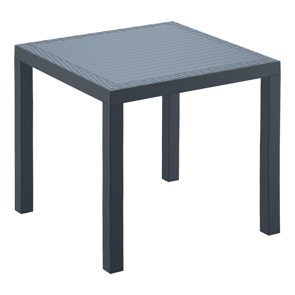 Siesta Orlando 31 1/2" Square Dark Gray Wicker-Look Standard Height Table
