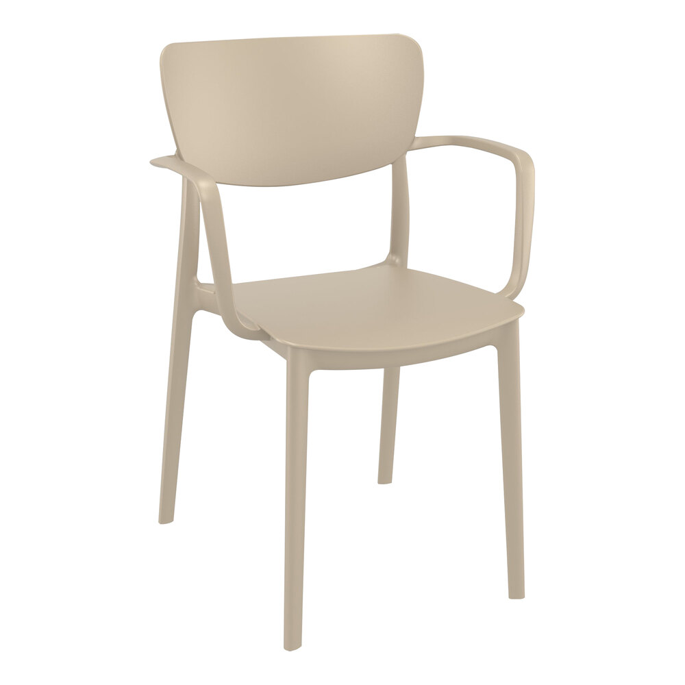 Siesta Lisa Taupe Resin Outdoor Dining Arm Chair