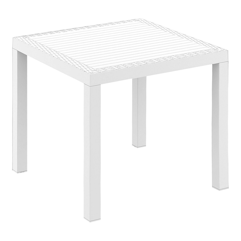 Siesta Orlando 31 1/2" Square White Wicker-Look Standard Height Table