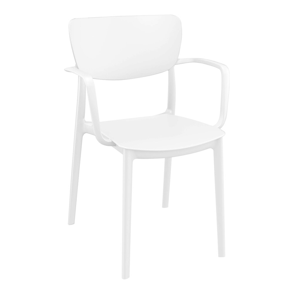 Siesta Lisa White Resin Outdoor Dining Arm Chair