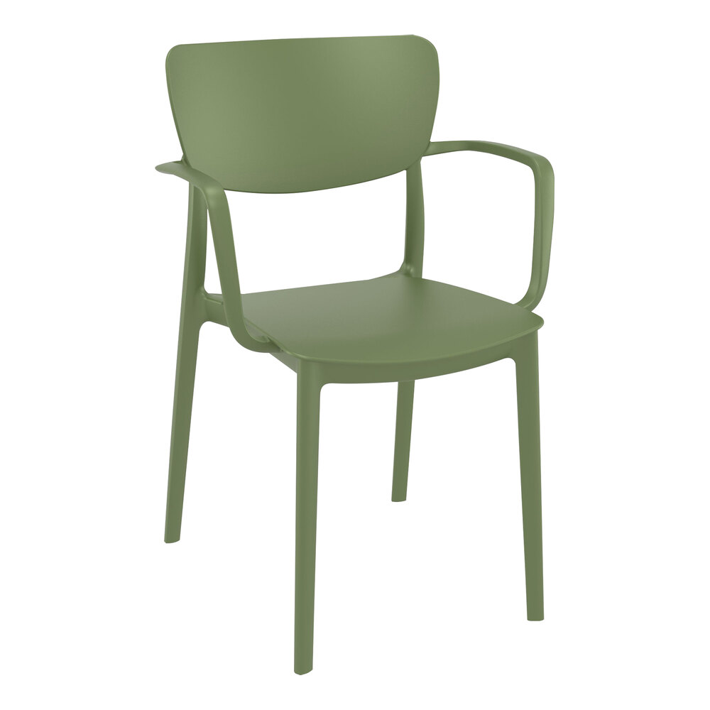 Siesta Lisa Olive Green Resin Outdoor Dining Arm Chair