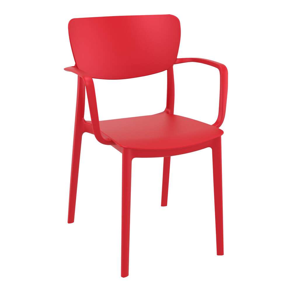 Siesta Lisa Red Resin Outdoor Dining Arm Chair