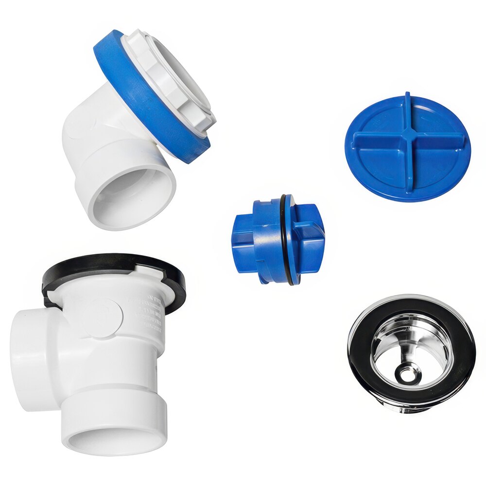 Dearborn by Oatey True Blue P9975D Chrome PVC Bath Waste Rough-In Kit with Test Plugs and Direct Drain