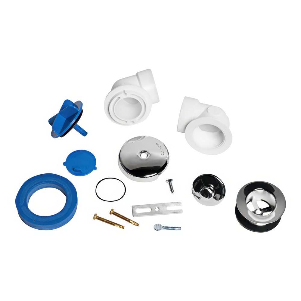 Dearborn by Oatey P7225B Schedule 40 PVC Chrome Finish Bath Waste and Overflow Half Kit with Brass Drain Spud and One-Hole Faceplate