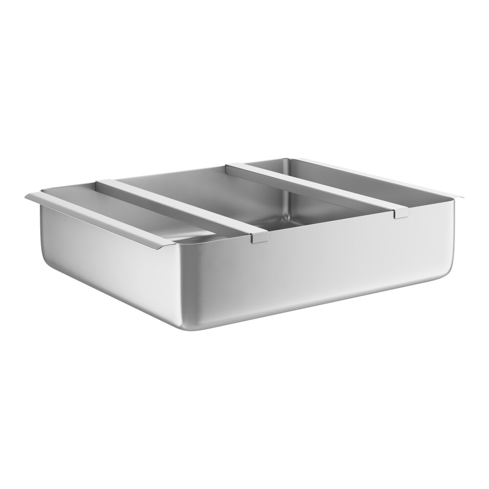 Regency 19 1/2" x 15 1/2" x 4" 18 Gauge Stainless Steel Scrap / Pre-Rinse Basket with Stainless Steel Slides