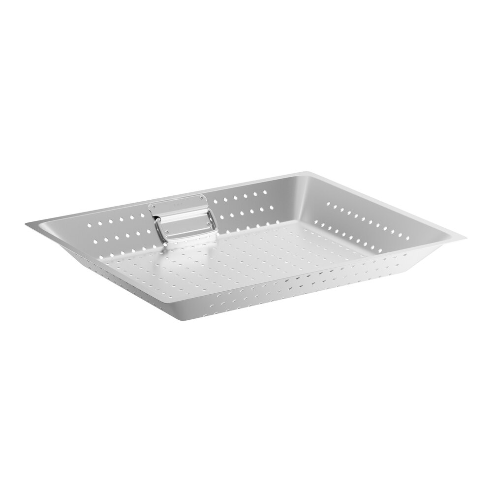 Regency 16 3/4" x 20 3/4" x 2 1/4" 18 Gauge Stainless Steel Scrap / Pre-Rinse Basket with Handles