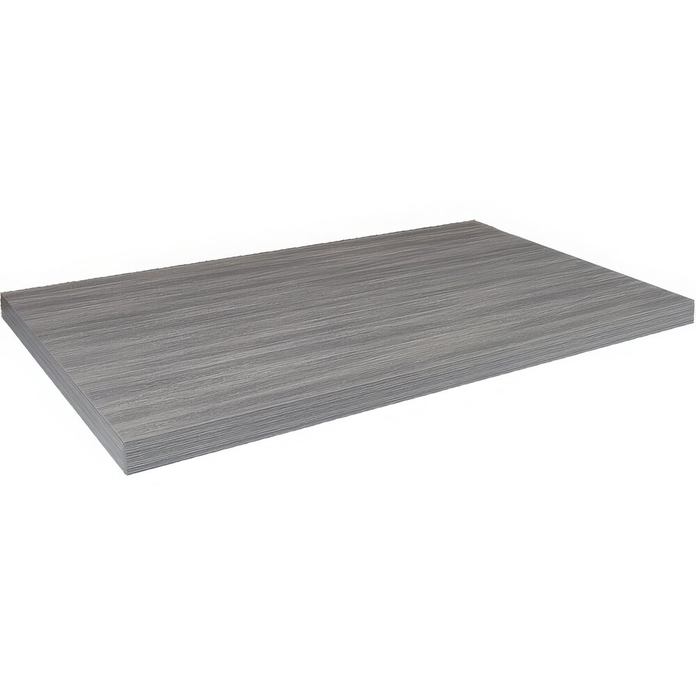 American Tables & Seating 30" x 45" Rectangular Light Gray Faux Wood Laminate Table Top