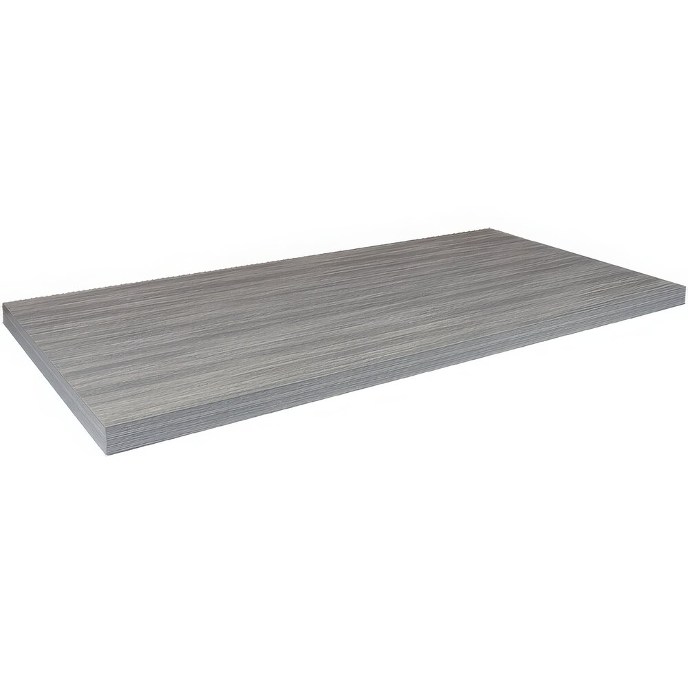 American Tables & Seating 30" x 60" Rectangular Light Gray Faux Wood Laminate Table Top
