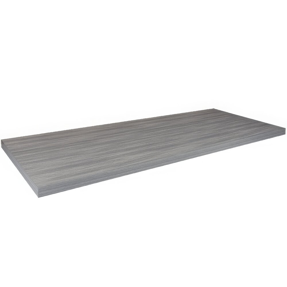 American Tables & Seating 30" x 72" Rectangular Light Gray Faux Wood Laminate Table Top