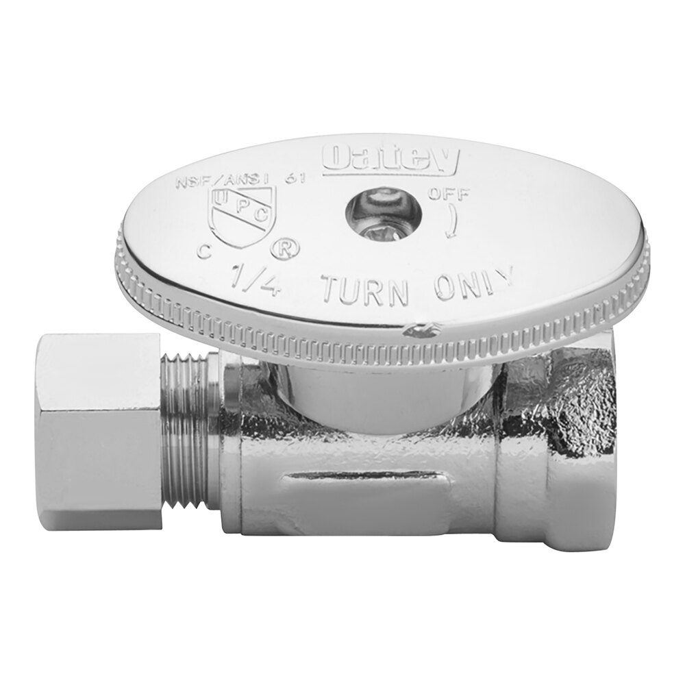 Oatey 4750PCLF 1/4-Turn Straight Water Stop Valve with 3/8" FIP Inlet and 3/8" O.D. Outlet