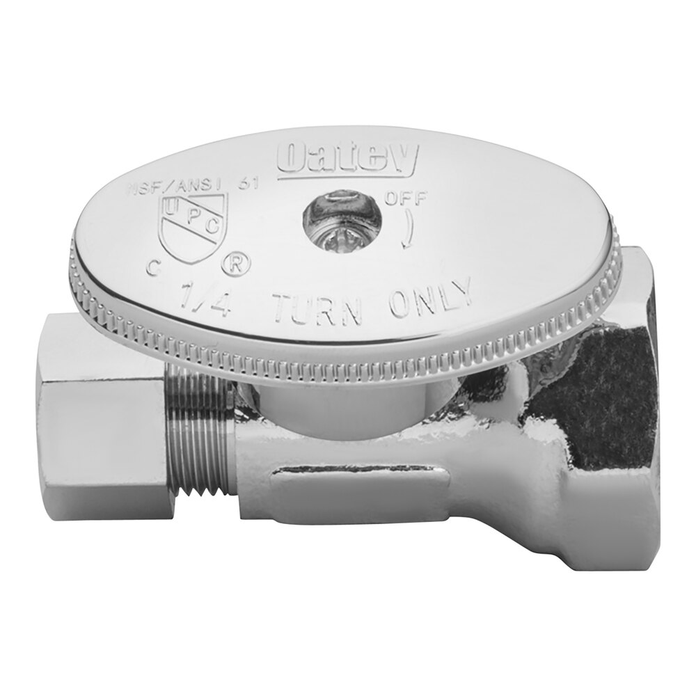 Oatey 4751PCLF 1/4-Turn Straight Water Stop Valve with 1/2" FIP Inlet and 3/8" O.D. Outlet