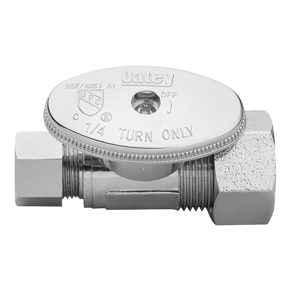 Oatey 4755PCLF 1/4-Turn Straight Water Stop Valve with 1/2" Nominal Inlet and 3/8" O.D. Outlet