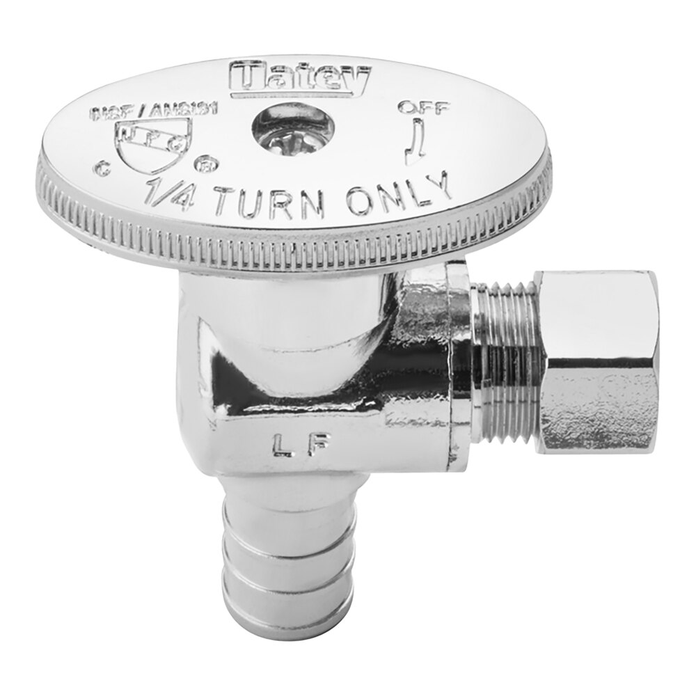 Oatey 4712PCLF 1/4-Turn Angle Water Stop Valve with 1/2" Nominal PEX Inlet and 3/8" O.D. Outlet