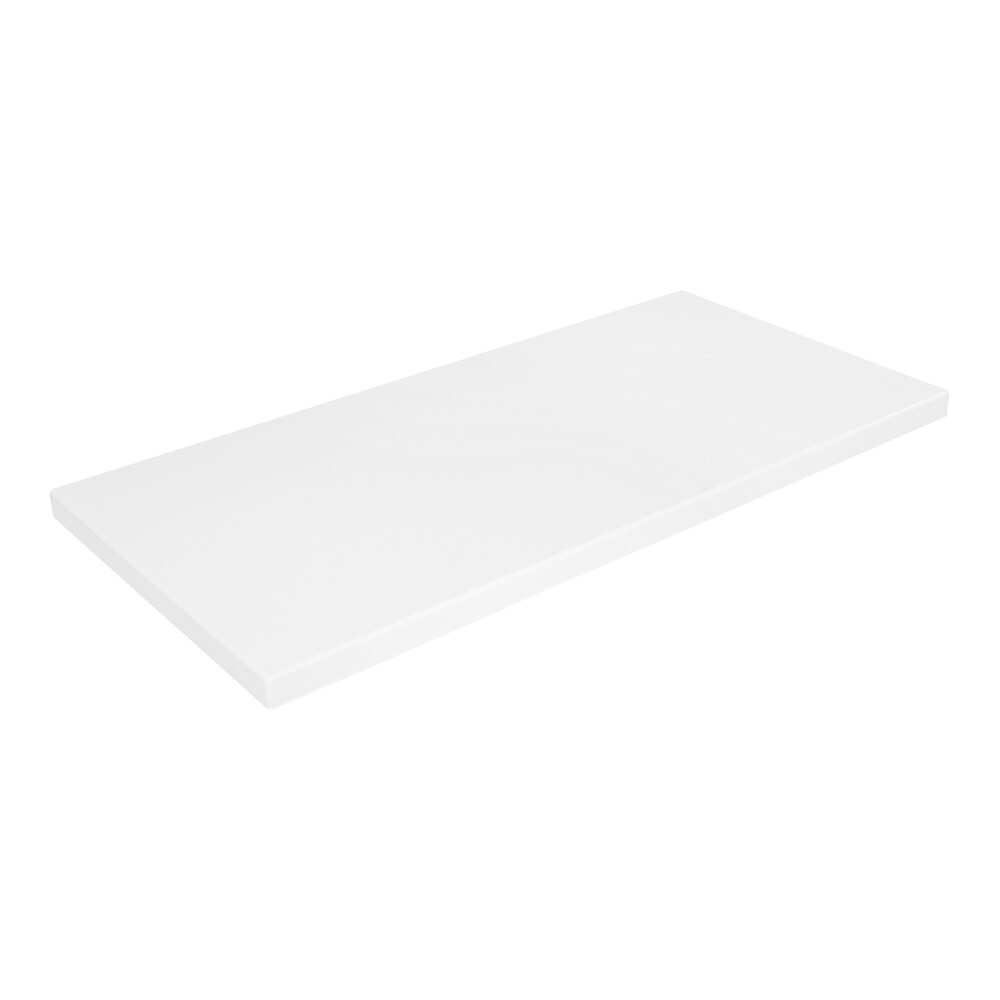 American Tables & Seating 30" x 60" Rectangular Pure White Super Gloss Resin Table Top