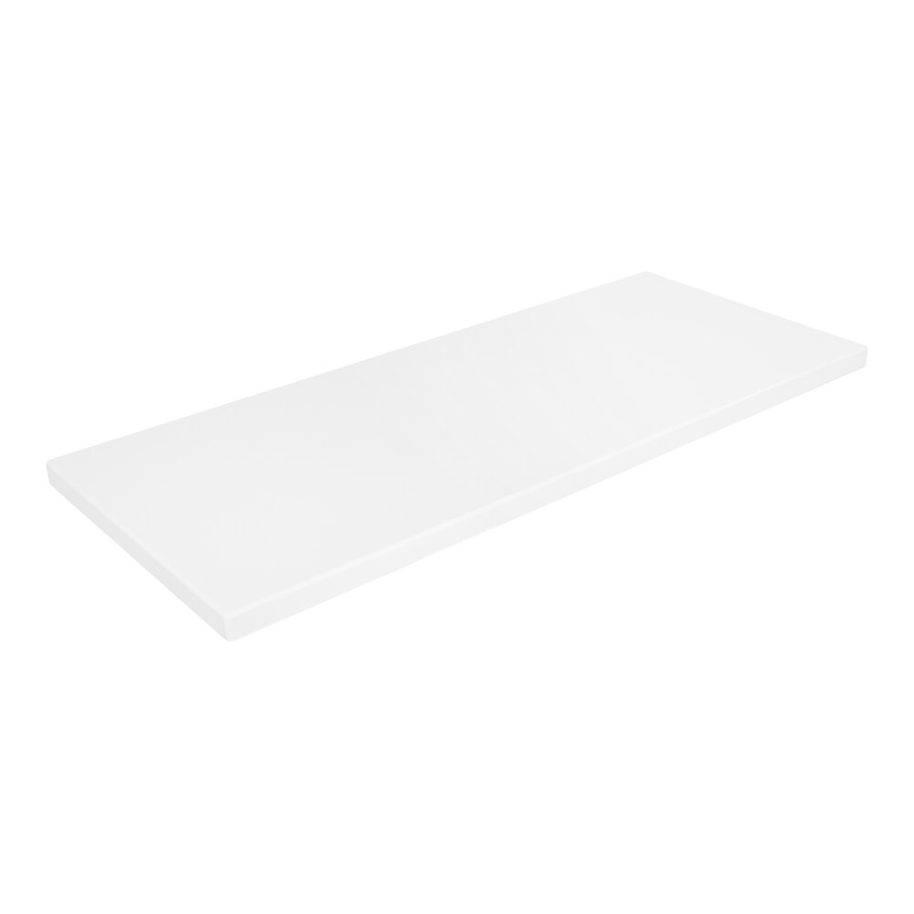 American Tables & Seating 30" x 72" Rectangular Pure White Super Gloss Resin Table Top