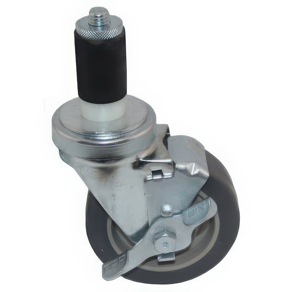 AllPoints 263313 4" Swivel Stem Caster with Brake for 1 3/16" O.D. Tubing - 250 lb. Capacity