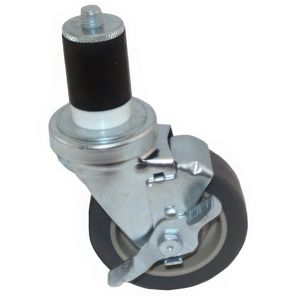 AllPoints 263364 4" Swivel Stem Caster with Brake for 1 5/8" O.D. Tubing - 250 lb. Capacity